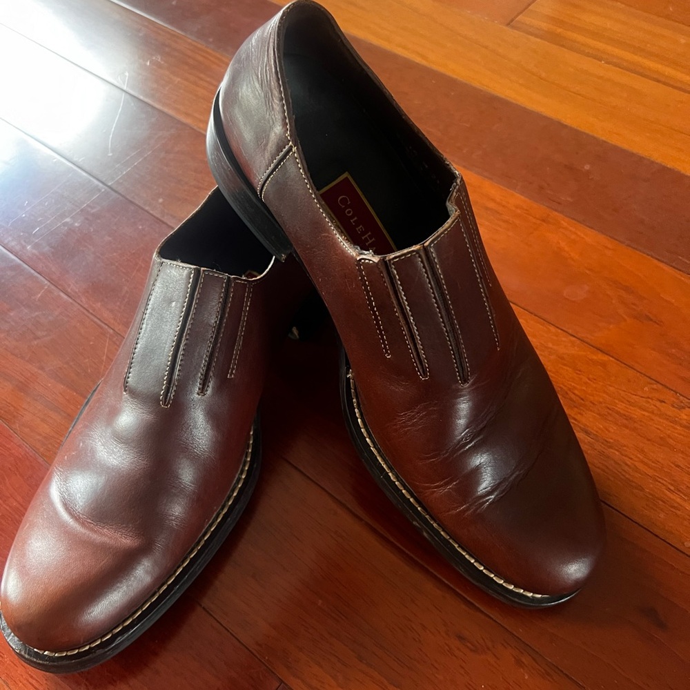 Men's Cole Haan Slip on Loafers Cognac Brown (excellent Condition)